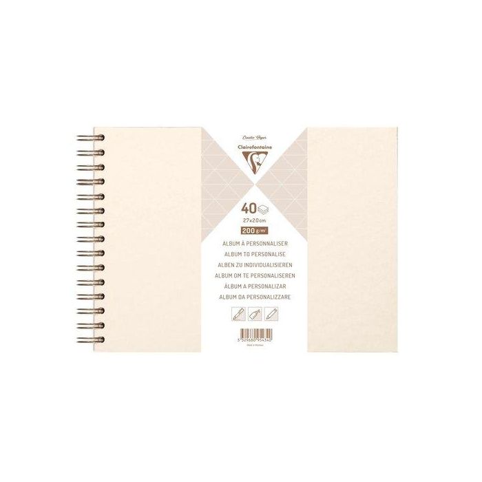 Album De Fotos Clairefontaine Diy Marfil Tapa Dura 27X20 Cm 40H 200G