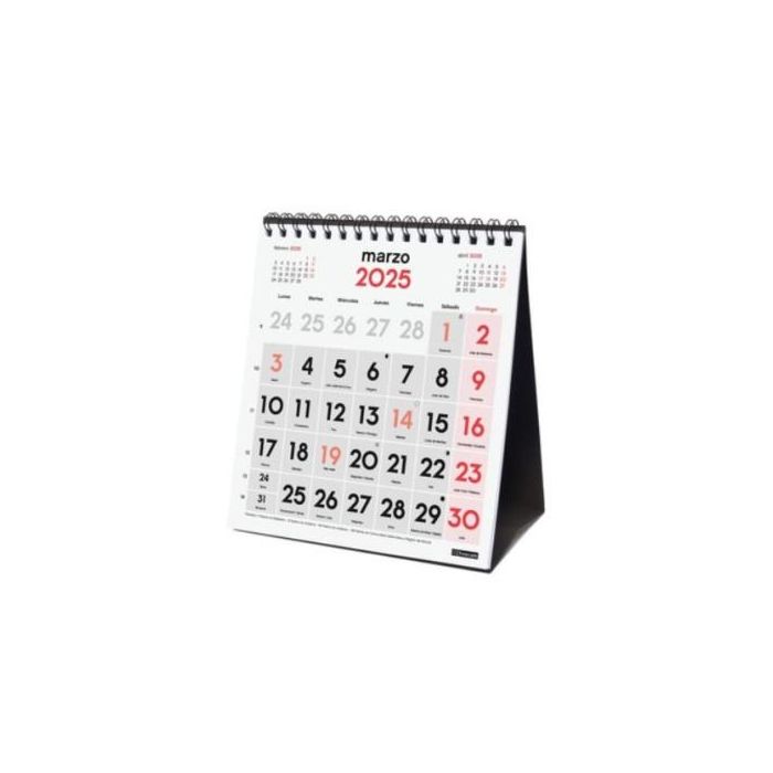 Finocam Calendario De Sobremesa Números Grandes XS-140x150 mm Neutro 2025