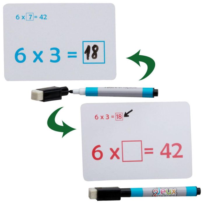 Jeux 2 momes Juego de 36 Cartas de Cálculo, Sumas, Restas, Multiplicaciones y Divisiones, Doble Cara, Plastificadas, Borrables con Rotulador 5 Jeux 2 momes Juego de 36 Cartas de Cálculo, Sumas, Restas, Multiplicaciones y Divisiones, Doble Cara, Plastificadas, Borrables con Rotulador 5