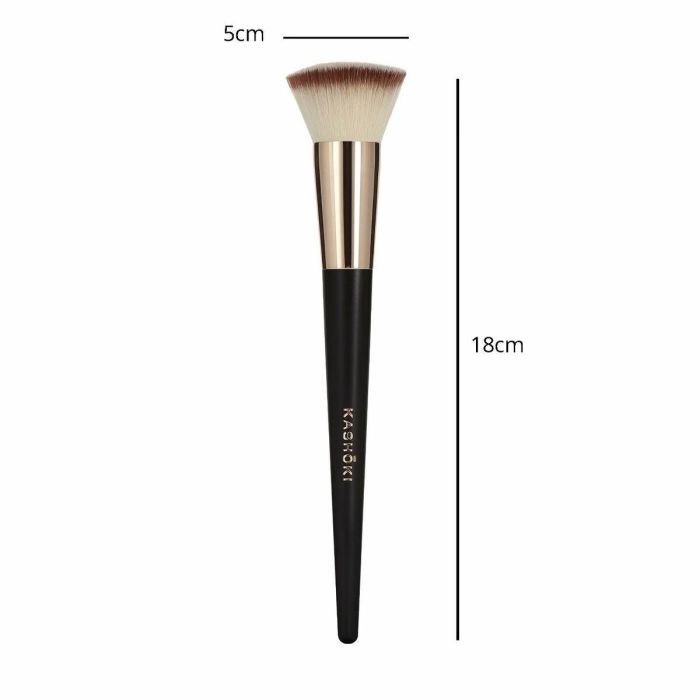 Kashōki #100 Brocha Kabuki Punta Plana para Bases de Maquillaje, Cerdas de Taklon Densas y Acabado Uniforme, 1 unidad 4 Kashōki #100 Brocha Kabuki Punta Plana para Bases de Maquillaje, Cerdas de Taklon Densas y Acabado Uniforme, 1 unidad 4