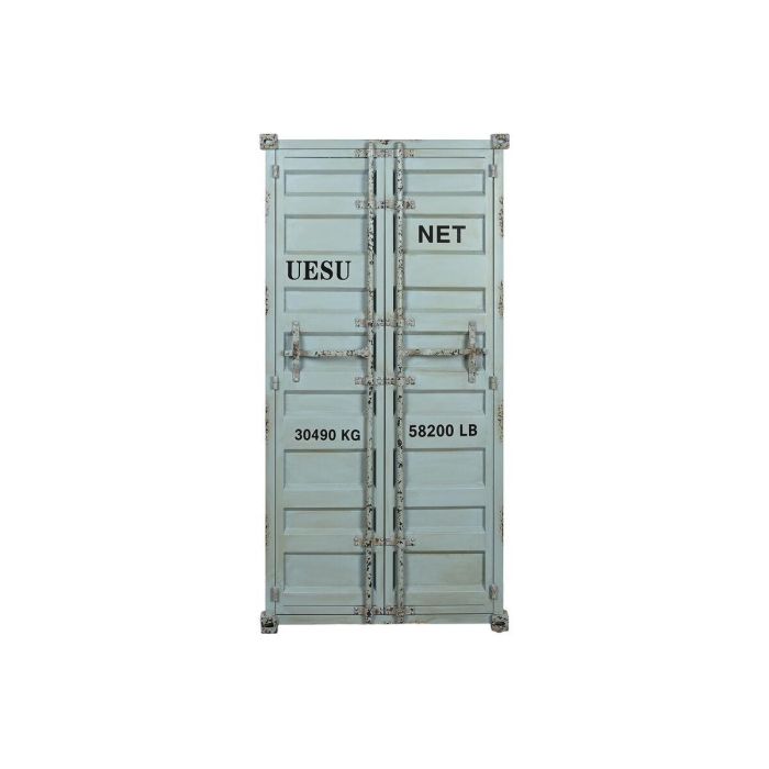 DKD Home Decor Botellero Vintage Estilo Contenedor Azul Celeste Metal y MDF 157.5x76.5x41 cm con 2 Cajones, 2 Puertas, 2 Estanterías 2 DKD Home Decor Botellero Vintage Estilo Contenedor Azul Celeste Metal y MDF 157.5x76.5x41 cm con 2 Cajones, 2 Puertas, 2 Estanterías 2
