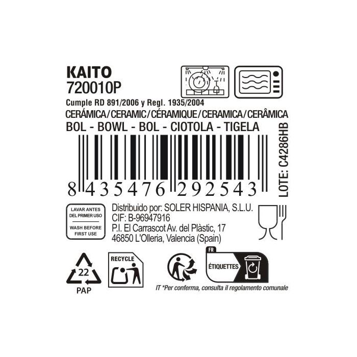 La Mediterranea Bol Aperitivo Japonés Ø15.3x7.2 cm con 6 Diseños en Relieve "Kaito" 15