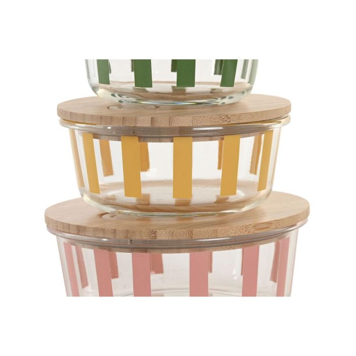 DKD Home Decor Recipiente Moderno de Cristal Borosilicato Verde Amarillo Coral Rayas 17.3x7x17.3cm 900ml Apto Lavavajillas 3 DKD Home Decor Recipiente Moderno de Cristal Borosilicato Verde Amarillo Coral Rayas 17.3x7x17.3cm 900ml Apto Lavavajillas 3