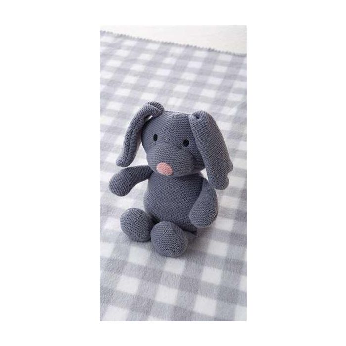 Creaciones Llopis Set Caja Manta Cuadros 90 x 75 cm Gris + Perro 26 cm 1