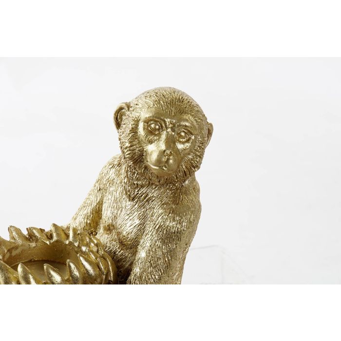 DKD Home Decor Figura Decorativa de Mono de Resina Colonial Jungle Dorada, 14 x 11 x 8 cm (4 Unidades) 1