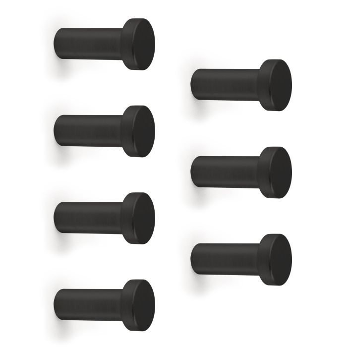 Emuca Lote de 7 colgadores de pared Wellington, Zamak, Pintado negro 0 Emuca Lote de 7 colgadores de pared Wellington, Zamak, Pintado negro 0