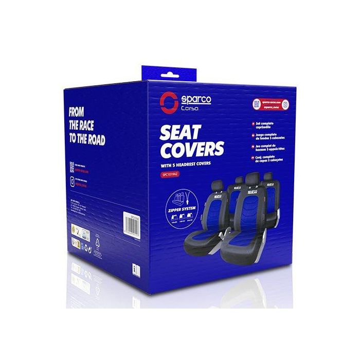 Sparco SPC1019AZ Juego de Fundas para Asientos de Coche S-Line Azul y Negro 100% Poliéster Universales y Lavables 1 Sparco SPC1019AZ Juego de Fundas para Asientos de Coche S-Line Azul y Negro 100% Poliéster Universales y Lavables 1