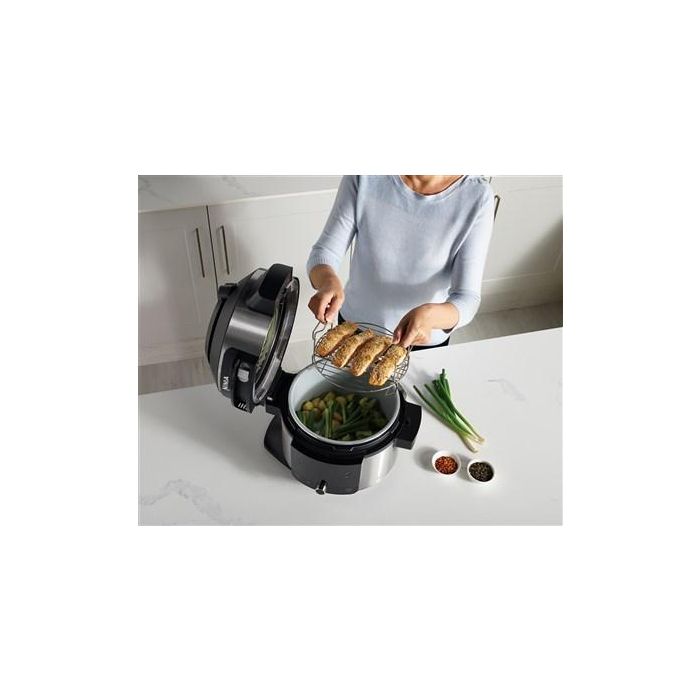 Ninja OL550EU Olla Eléctrica Multifunción SmartLid 11 en 1 Foodi, 6L, Cocina a Presión, Freidora de Aire, Vapor, Horneado 15