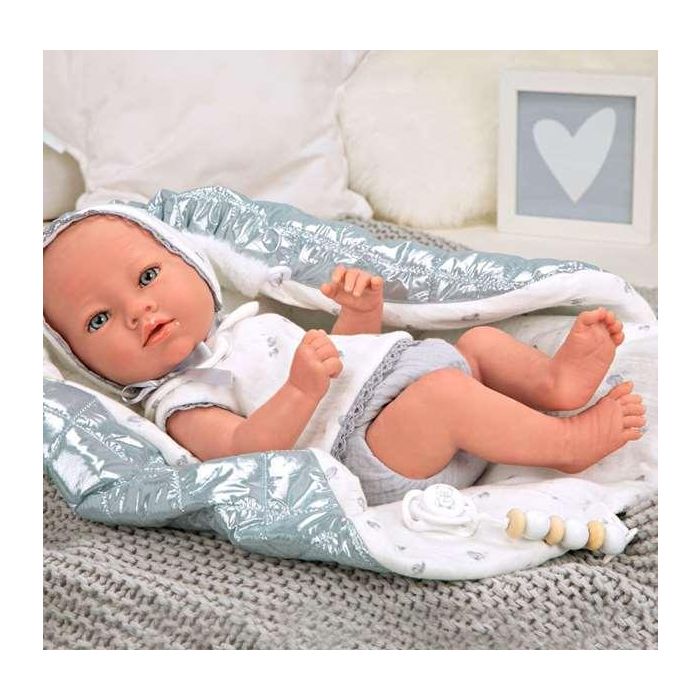 Muñeca reborn arias 38 cm borja gris c/manta (cuerpo vinyl, sexo niño) 2 Muñeca reborn arias 38 cm borja gris c/manta (cuerpo vinyl, sexo niño) 2