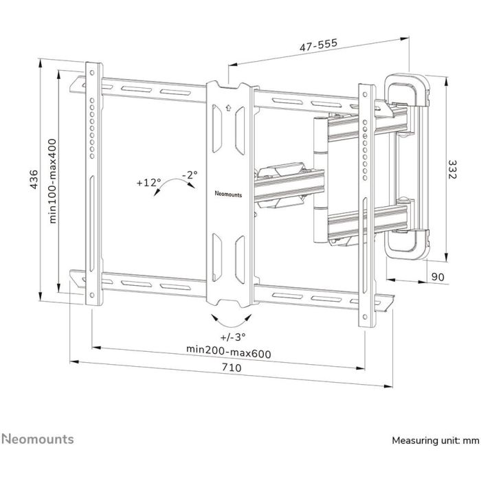 Neomounts WL40S-850BL16 Soporte de Pared para TV 40-70" 45kg Movimiento Completo 11 Neomounts WL40S-850BL16 Soporte de Pared para TV 40-70" 45kg Movimiento Completo 11
