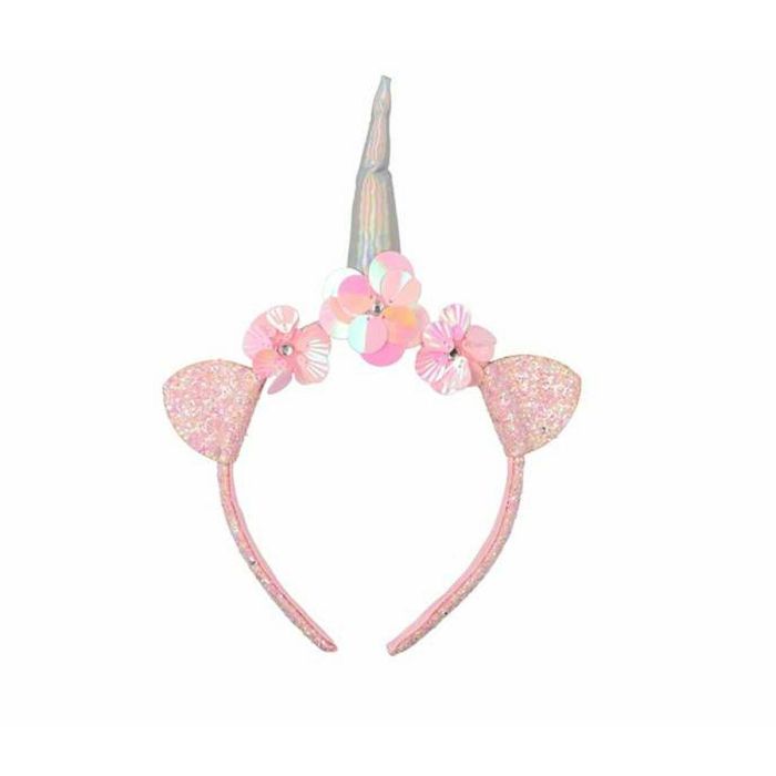 Diadema con orejitas y cuerno de unicornio