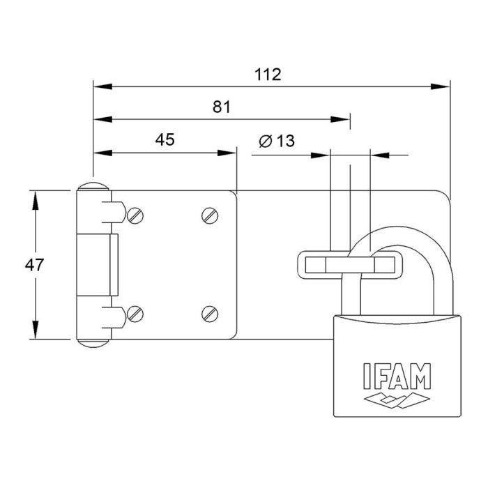 Portacandado pc420 acero 112x47mm ø13mm. ifam 2