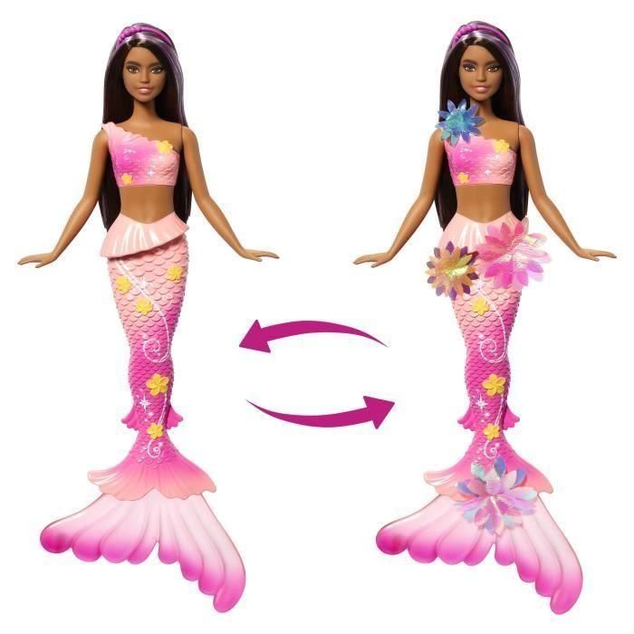 Barbie JDM73 Sirena Flor Mágica - Muñeca con cabello castaño largo 5 Barbie JDM73 Sirena Flor Mágica - Muñeca con cabello castaño largo 5