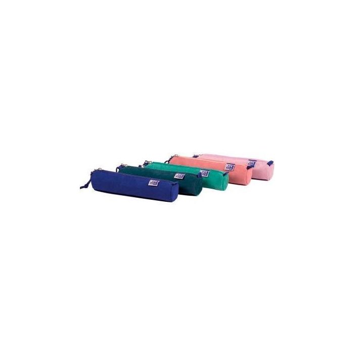 Oxford Estuche Kangoo Touch Redondo Pequeño Microfibra, Colores Surtidos, Goma de Acoplamiento