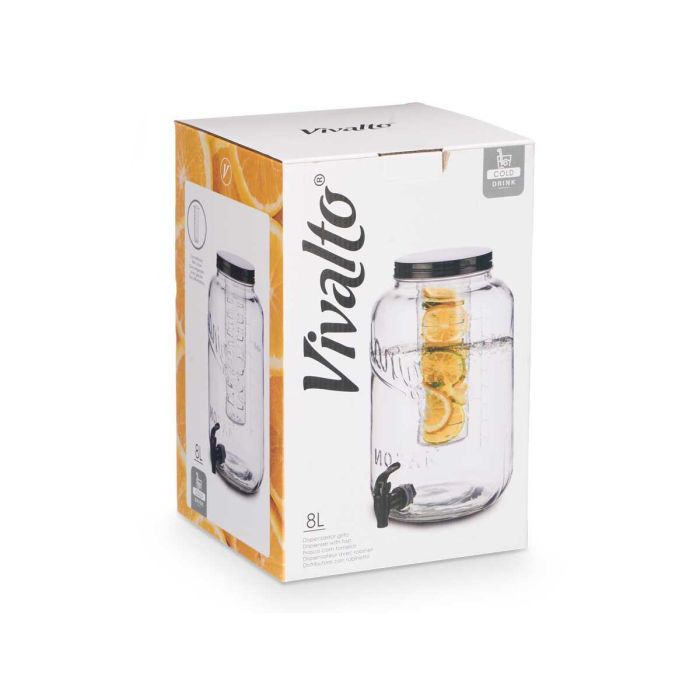 Jarra Con Enfriador 8000Ml Negro Vivalto 20X32CM (6 Unidades) 1 Jarra Con Enfriador 8000Ml Negro Vivalto 20X32CM (6 Unidades) 1