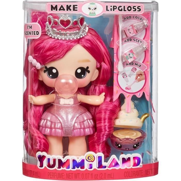 Yummiland - Muñeca grande de 25 cm para peinar y abrazar - Mascota + bálsamo labial perfumado - Bianca - 4 años 1