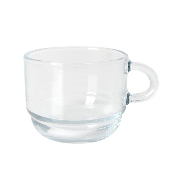 LAV Set de 4 Tazas de Café Ares Apilables, 9 cl (5.5 x 5.5 x 8 cm) - Colección Ares (6 Cajas)
