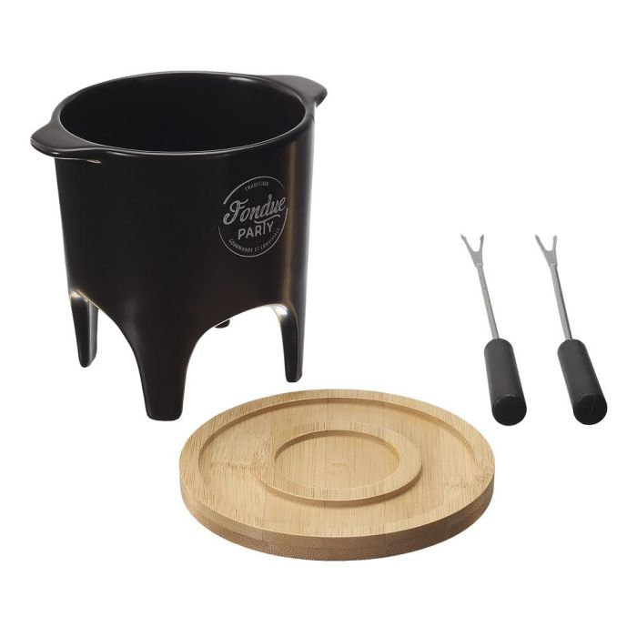 Cook Concept Fondue Bistrot para 1 o 2 Personas con 4 Pinchos Inox y Base Bambú 5