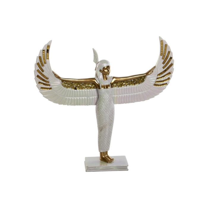 Figura Oriental DKD Home Decor Blanco Dorado 6.5 x 33.5 x 34 cm