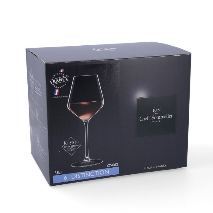 Chef & Sommelier Krysta Distinction - Set de 6 Copas de Vino 38 cL en Vidrio Transparente | Apto Lavavajillas, Alta Duración, Fabricado en Francia 5