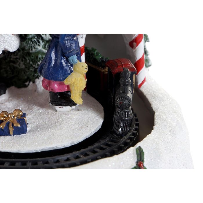 DKD Home Decor Figura de Navidad Tradicional con LED y Movimiento Musical, Resina Multicolor, 22 x 19 x 18 cm 2