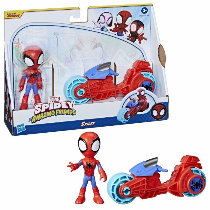 Hasbro Figura de Acción Spidey con Motocicleta, Juguete Preescolar Marvel Spidey y Sus Increíbles Amigos, 3+ Años 10