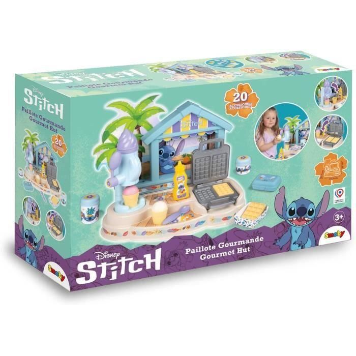 Smoby Stitch Beach Bar Playset, Set de Juego Temático de Playa con 12 Accesorios, para Niños de 3 Años 5
