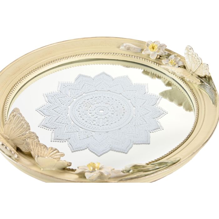 DKD Home Decor Centro de Mesa Chic Decoración Hogar Adorno Beige Resina Espejo Mariposas 22.6x24x18 cm (Largo x Ancho x Alto) 1 DKD Home Decor Centro de Mesa Chic Decoración Hogar Adorno Beige Resina Espejo Mariposas 22.6x24x18 cm (Largo x Ancho x Alto) 1