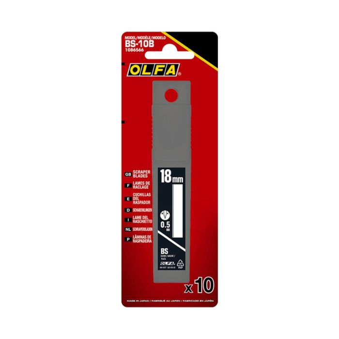 Juego de 10 cuchillas bs-10b para rascadores 18 mm 1 Juego de 10 cuchillas bs-10b para rascadores 18 mm 1