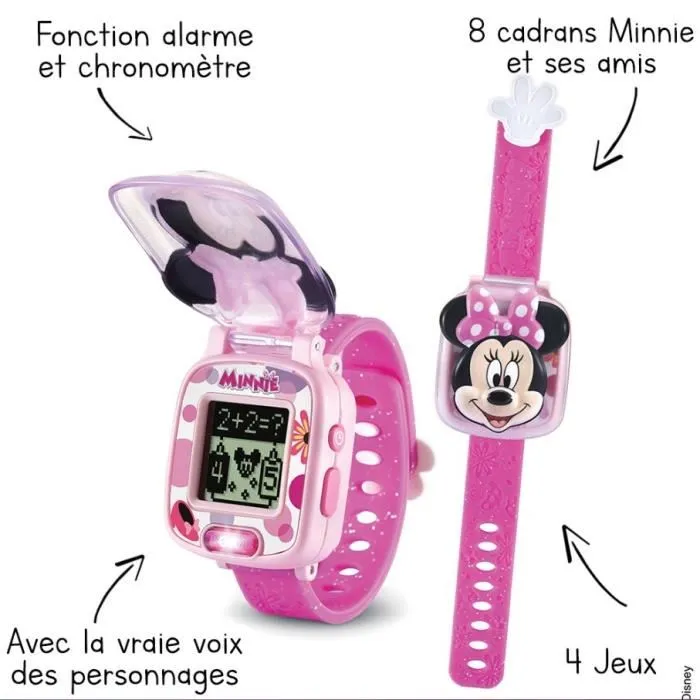 VTech Reloj Interactivo Minnie Idioma Francés Aprendizaje Pantalla Animada Parlante Disney 2