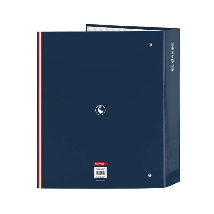 Safta Carpeta de Anillas 4x35 mm Folio Lomo Ancho El Ganso "Classic" Azul 270x60x330 mm 1
