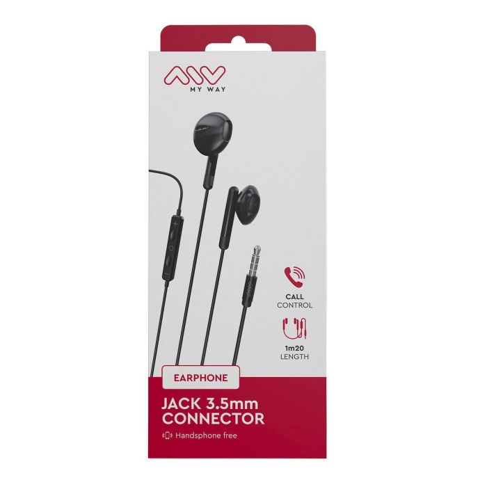 myway auriculares estéreo 3.5mm con micrófono negro 2