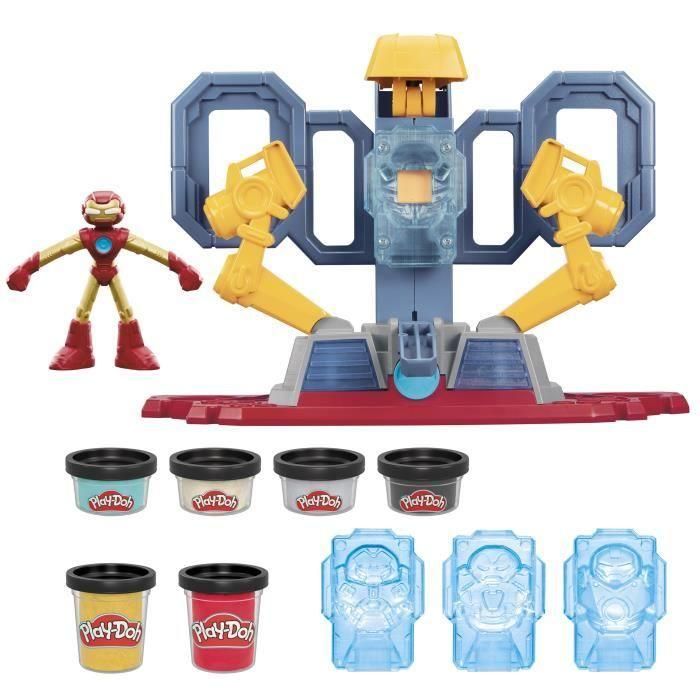 Play-Doh Iron Man Armor Factory, set con figura de Iron Man y plastilina, 4 años, Marvel 1