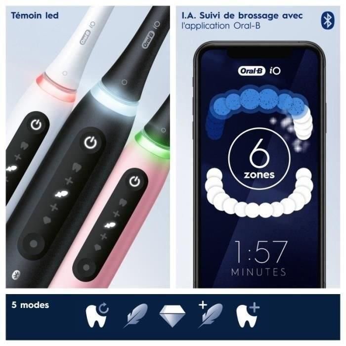 Oral-B iO 5 Pack de 2, cepillos de dientes eléctricos en blanco y negro, 2 cabezales 1 Oral-B iO 5 Pack de 2, cepillos de dientes eléctricos en blanco y negro, 2 cabezales 1