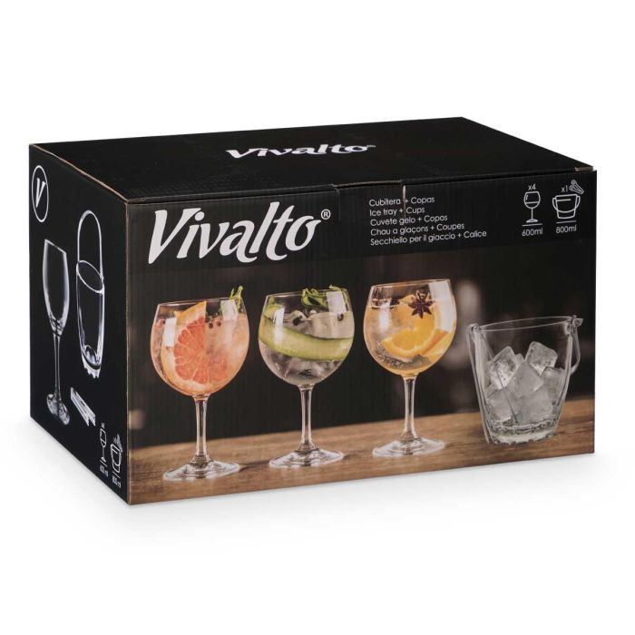 Set Cubitera 4 Copas Gin Tonic Vivalto 36X21CM (2 Unidades) 2 Set Cubitera 4 Copas Gin Tonic Vivalto 36X21CM (2 Unidades) 2
