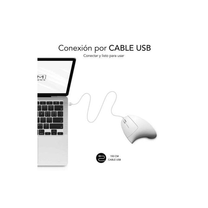 Ratón Ergonómico Subblim Glide Vertical Ergo Wired/ Hasta 1600 DPI/ Blanco 1 Ratón Ergonómico Subblim Glide Vertical Ergo Wired/ Hasta 1600 DPI/ Blanco 1