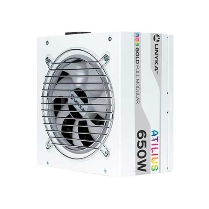 Unykach Atilius White Gaming Fuente de Alimentación ATX 650W Modular Blanca, Eficiencia 90%, Protección Sobrecarga 1 Unykach Atilius White Gaming Fuente de Alimentación ATX 650W Modular Blanca, Eficiencia 90%, Protección Sobrecarga 1