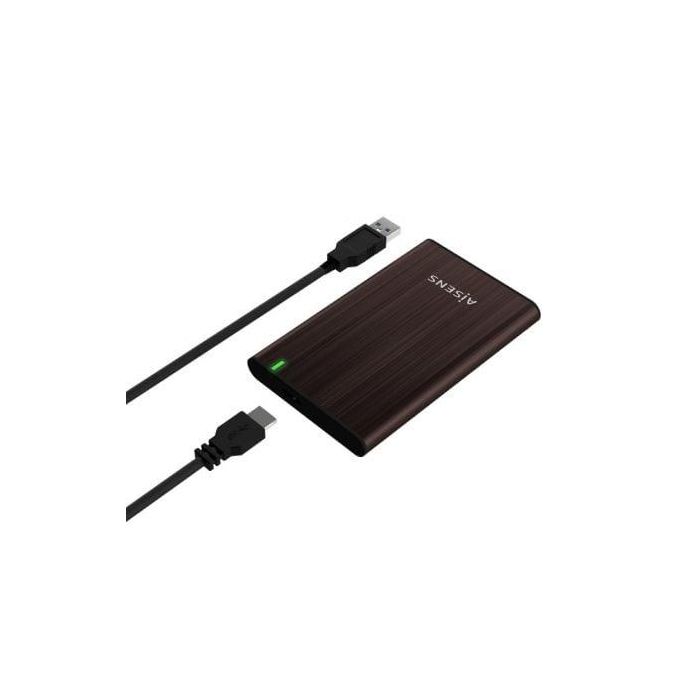 Aisens ASE-2525BWN - Caja Externa para Disco Duro 2.5" USB 3.0 (USB3.1 GEN1) SATA III sin Tornillos, Aluminio Marrón 2