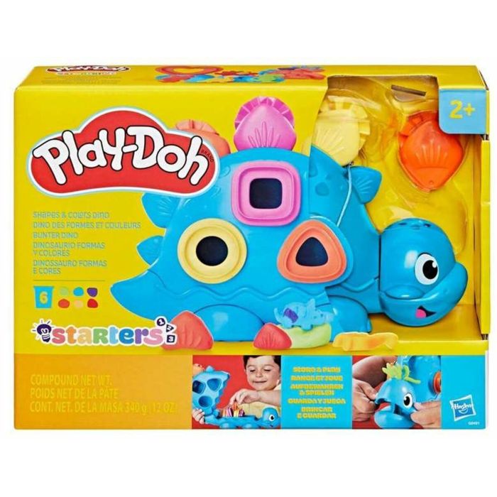 Play-Doh Dinosaurio Set de Juego Formas y Colores con 3 Cortadores, Ruedas, Rodillo y 6 Botes de Plastilina 340g Edad +2 años Play-Doh Dinosaurio Set de Juego Formas y Colores con 3 Cortadores, Ruedas, Rodillo y 6 Botes de Plastilina 340g Edad +2 años