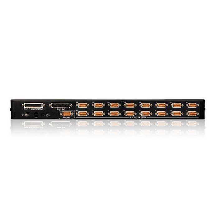 Aten Switch KVM CS1716A-AT-G 16 Puertos VGA PS/2-USB con Conexión en Cadena, USB 2.0, Compatible con Windows, Linux, MAC 1