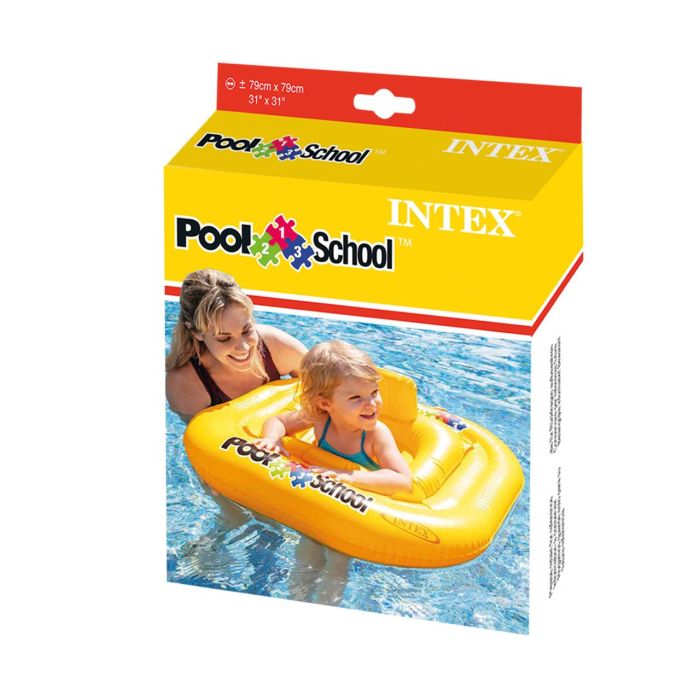 Intex 56587 Flotador Hinchable Cuadrado Amarillo para Bebé Step 1 con Asiento y Respaldo, 1-2 Años, 79x79x23 cm (Máx. 15 kg) 3