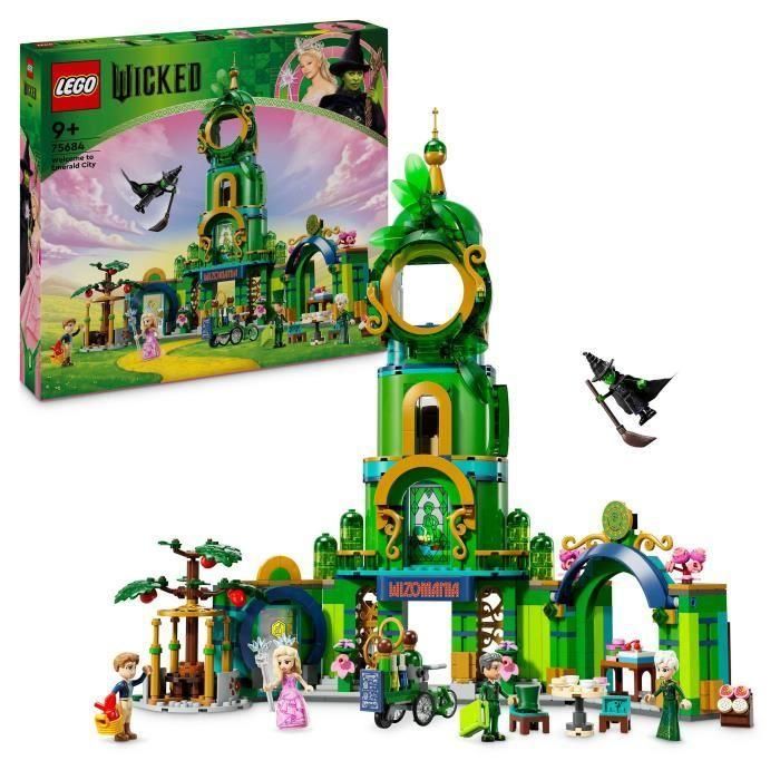 LEGO Wicked 75684 Bienvenido a Emerald City - Juguete coleccionable con Glinda y Elphaba