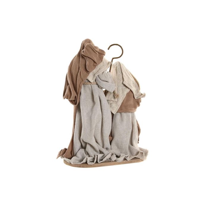 DKD Home Decor Nacimiento Navidad Tradicional Decoración Belén Figura Pesebre Beige Marrón Poliéster Resina para Hogar 11x30x21 cm 1 kg 2