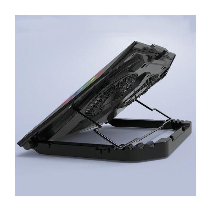 Conceptronic THYIA02B Soporte Base Refrigeración para Portátiles Gaming hasta 17" con Iluminación RGB Ajustable y 2 Ventiladores 1