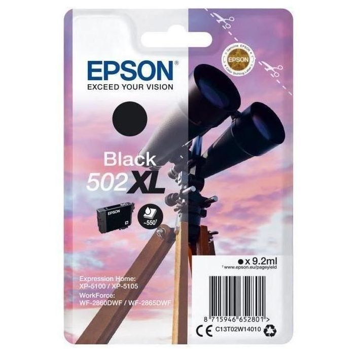 Epson Tinta Negro Xp-5100, 5105 - Wf2860Dwf,2865Dwf - Nº 502XL