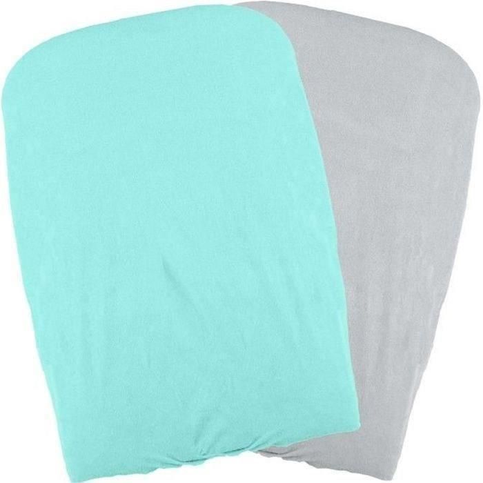 Domiva Juego de 2 Fundas Cambiador de Bebé, Suaves, Adaptables y de Esponja Elástica - Aqua / Pearl Domiva Juego de 2 Fundas Cambiador de Bebé, Suaves, Adaptables y de Esponja Elástica - Aqua / Pearl