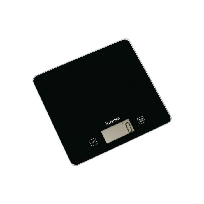 Terraillon T1040 Báscula de Cocina Digital 5 kg / 1 g, Función Tara y Conversión Líquidos - Negro