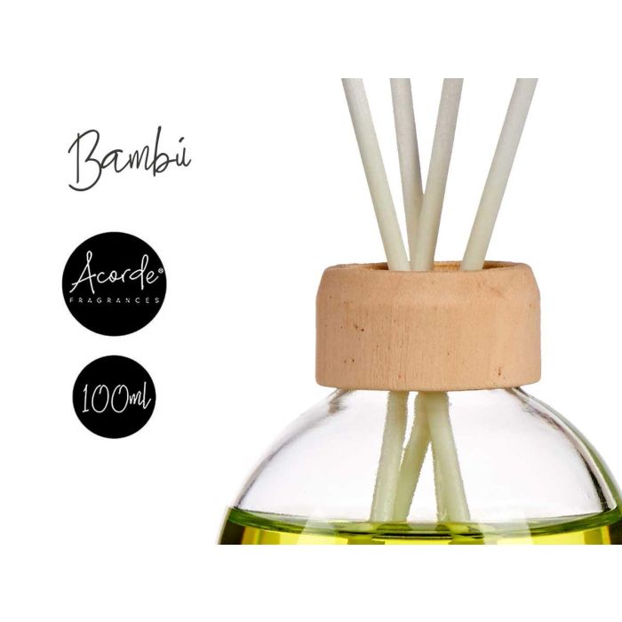 Mikado 100 ml con varilla de bambú - Vidrio, madera, fragancia verde - Acorde (12 Unidades) 3