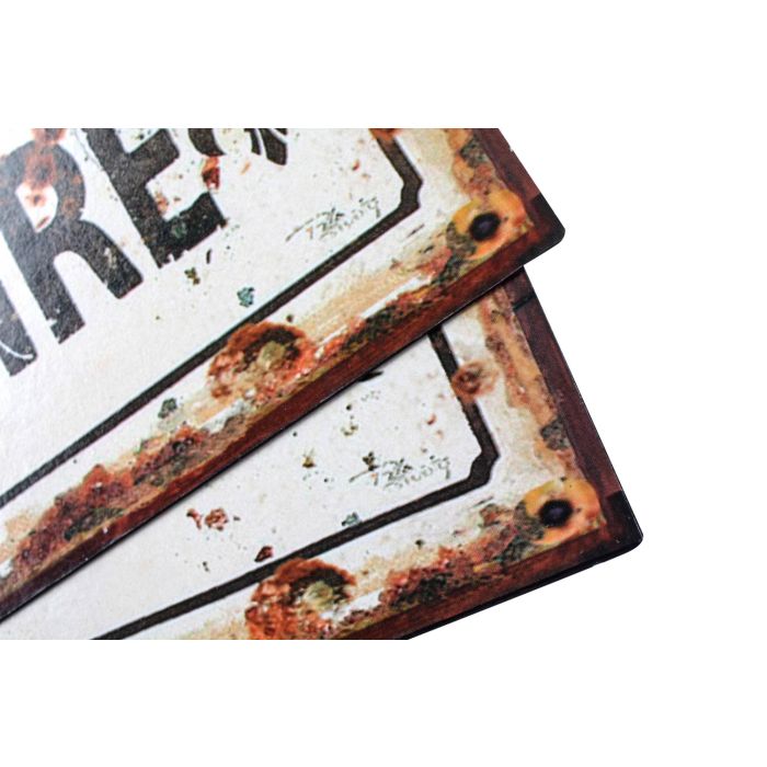 DKD Home Decor Decoración Pared Tradicional de Metal Negro Blanco 30x30 cm | Juego de 6 Unidades para Baño 2
