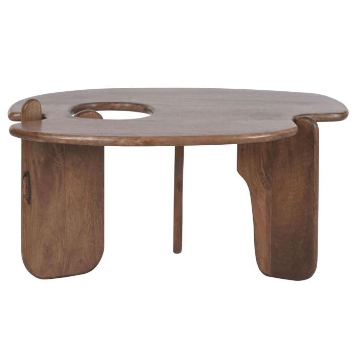 DKD Home Decor Mesa Centro Urban Organdic Marrón de Madera de Mango 90x60x45cm Desmontable